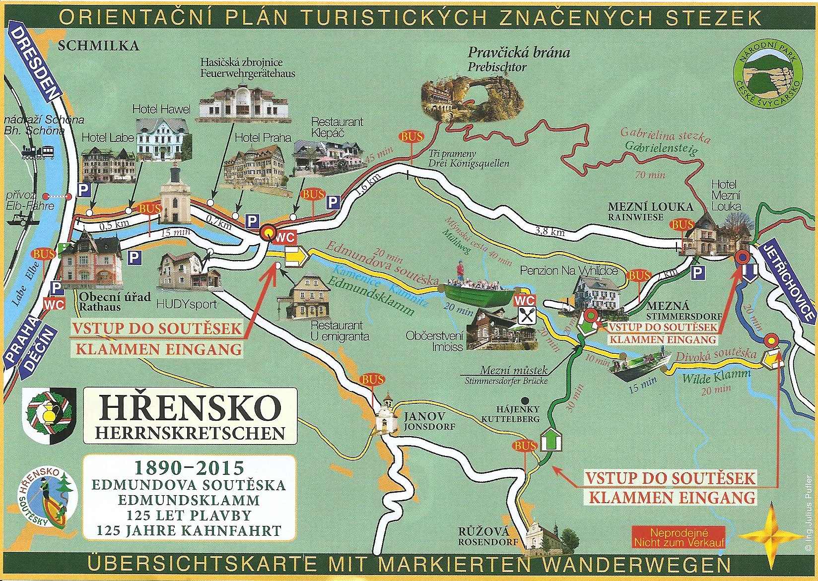 Czeska Szwajcaria - PRAVCICKA BRANA MAPA