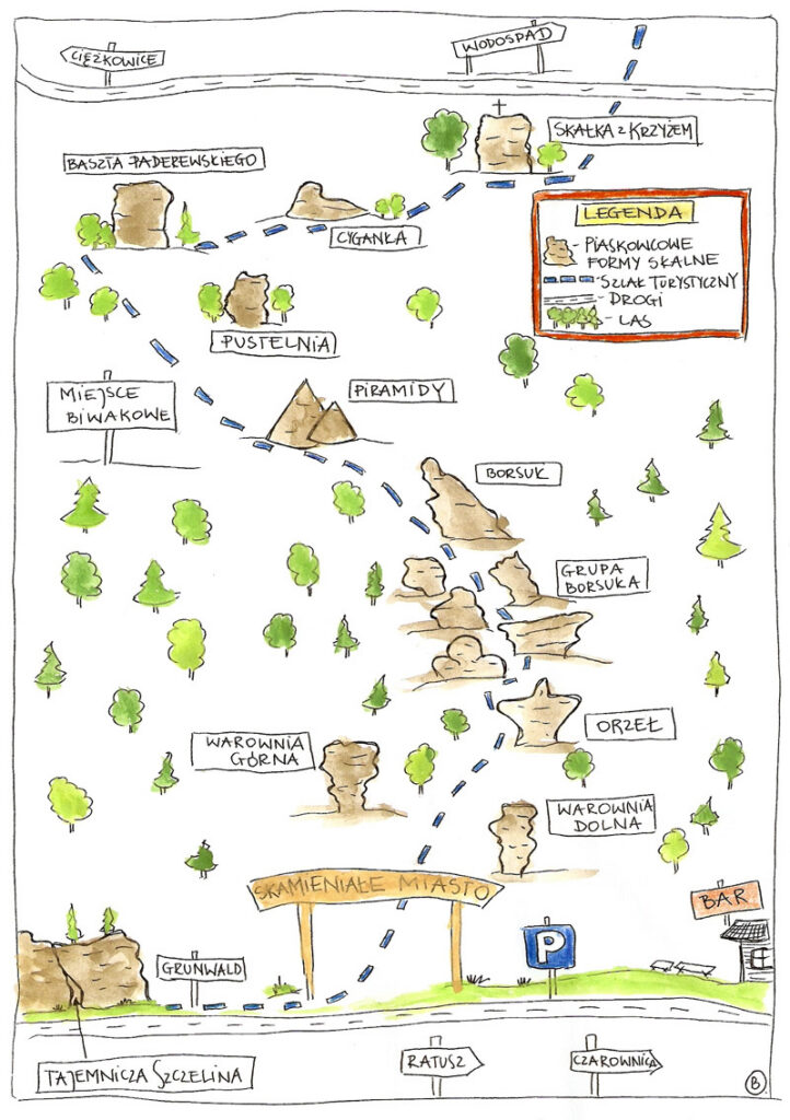 Skamieniałe Miasto mapa